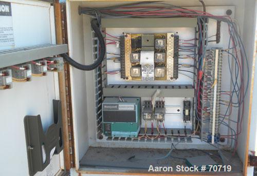 Used American Gas Furnace Rotary Calciner, Model 278 Heating Machine. 18" diameter x 14' long titanium T40 tube. Temp range 500 to 1500 Degrees F. 2 zone gas fired, approximately 600 cubic feet per h...