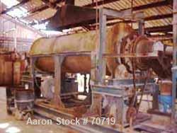 Used American Gas Furnace Rotary Calciner, Model 278 Heating Machine. 18" diameter x 14' long titanium T40 tube. Temp range 500 to 1500 Degrees F. 2 zone gas fired, approximately 600 cubic feet per h...