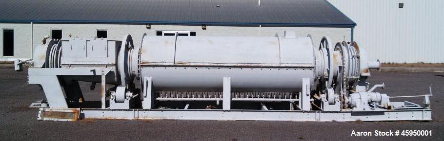 Used Bartlett Snow Indirect Fired Rotary Calciner. 304 stainless steel.  Skid mounted, no control panel. Heating area 15 6", cooling area 5 6". Tube with internal flights.  Tube is approx 24" inside ...
