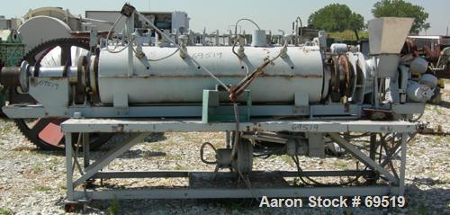USED:Bartlett Snow rotary calciner. 6-1/2" diameter x 11' long.Refractory lined, tube is constructed of 12% nickel and 25% chrome.Gas fired up to 2200 deg F. 3 zone 80" heating section. 12"W x 18"L x...