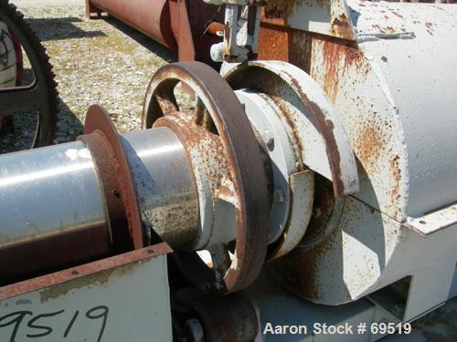 USED:Bartlett Snow rotary calciner. 6-1/2" diameter x 11' long.Refractory lined, tube is constructed of 12% nickel and 25% chrome.Gas fired up to 2200 deg F. 3 zone 80" heating section. 12"W x 18"L x...