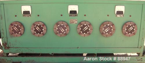 USED: Harper rotary tube furnace, model HOU-6D58-RT-21. 6" diameter x 100" long tube. Approximately 6' long, 3 zones, indirect electrically heated. Max temp 2200 deg F. Tube driven by a 1/4 hp, 3/60/...
