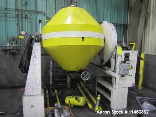 Used- 20 Cubic Foot Abbe Double Cone Vacuum Dryer. Stainless steel construction.