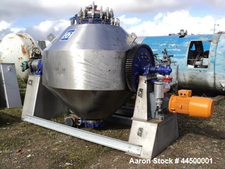 Used Dedietrich Glass Lined Double Cone Vacuum Dryer,  Type SR2500 