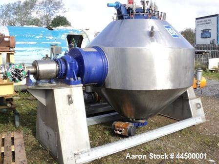 Used Dedietrich Glass Lined Double Cone Vacuum Dryer,  Type SR2500 
