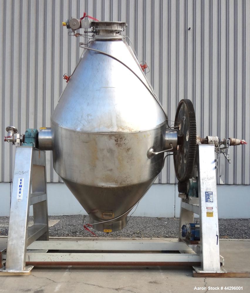 Used- Stainless Steel Gemco Double Cone Vacuum Dryer