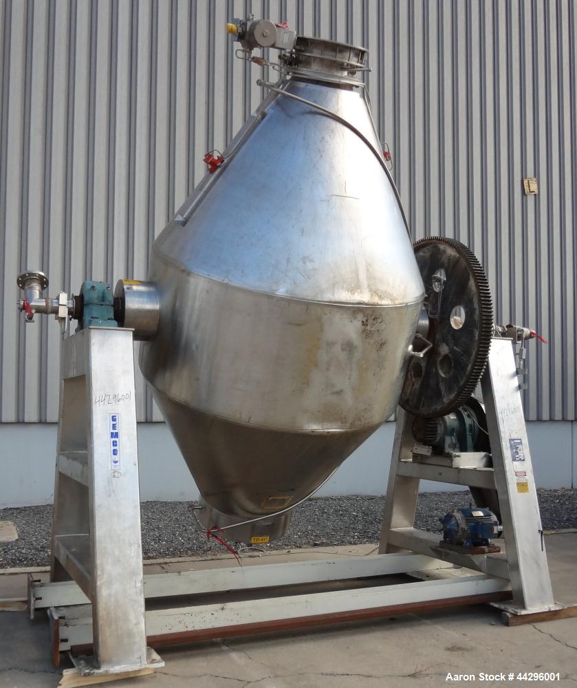 Used- Stainless Steel Gemco Double Cone Vacuum Dryer