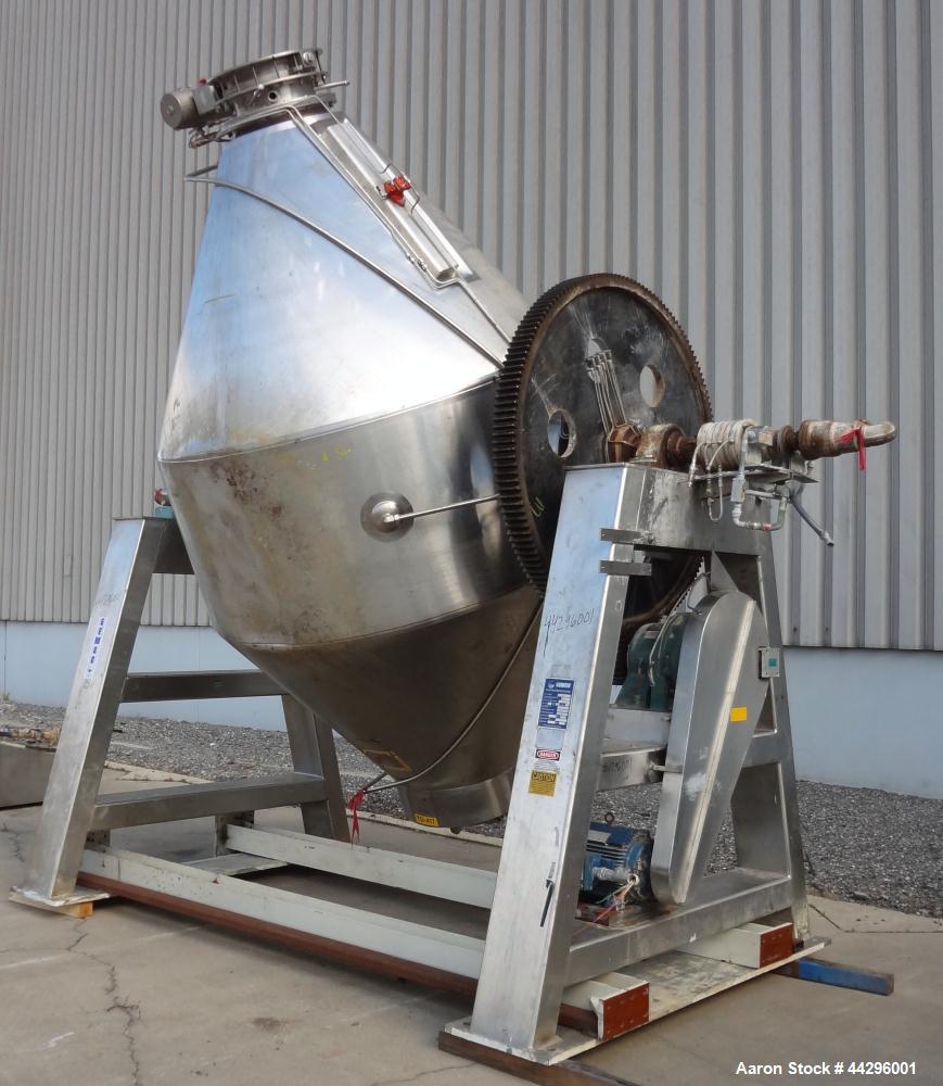 Used- Stainless Steel Gemco Double Cone Vacuum Dryer