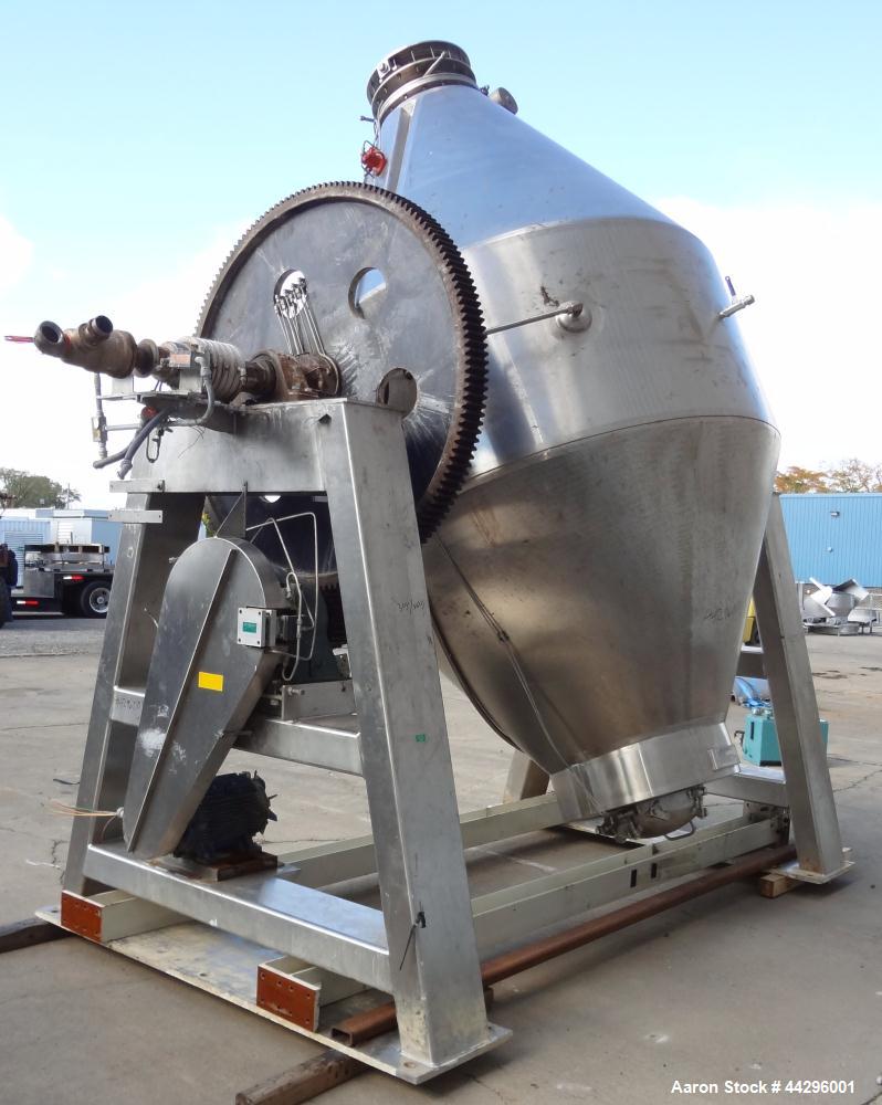 Used Stainless Steel Gemco Double Cone Vacuum Dryer