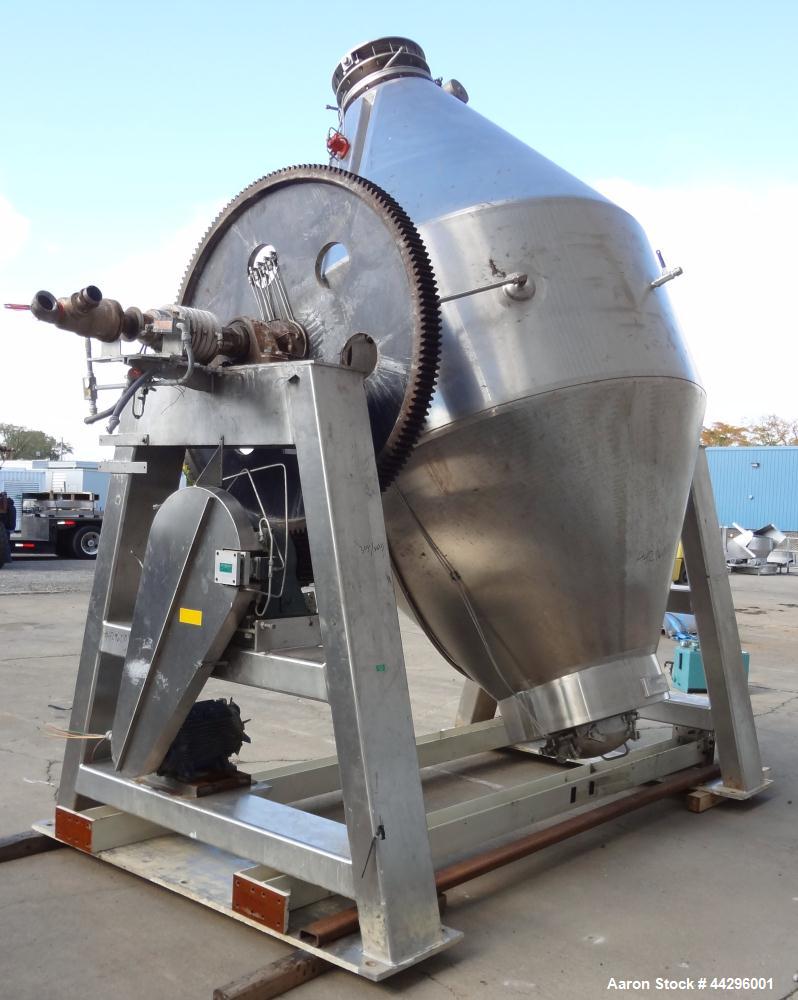 Used- Stainless Steel Gemco Double Cone Vacuum Dryer