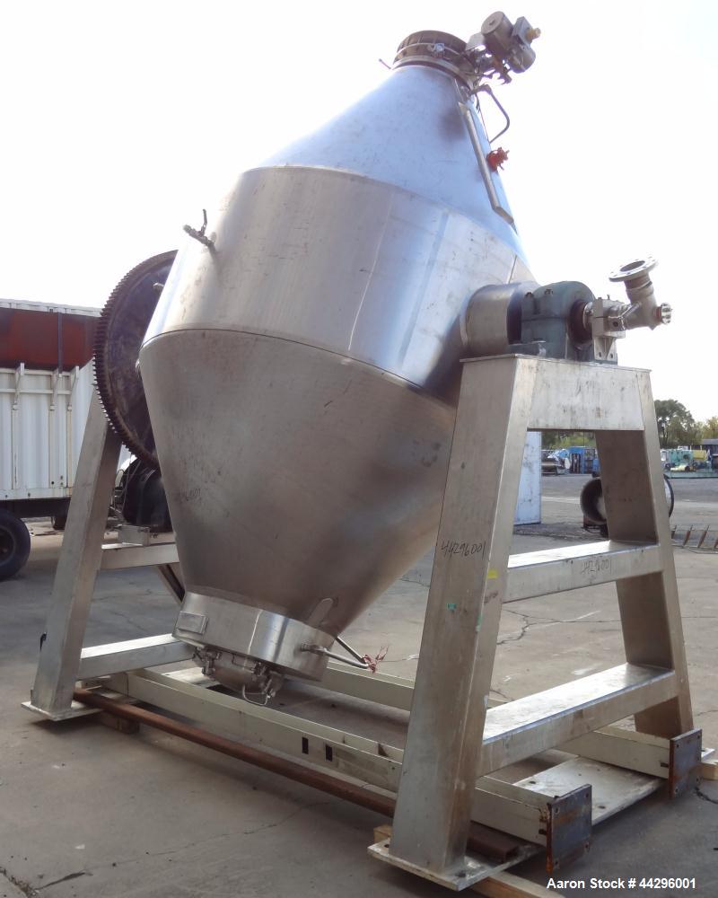 Used Stainless Steel Gemco Double Cone Vacuum Dryer