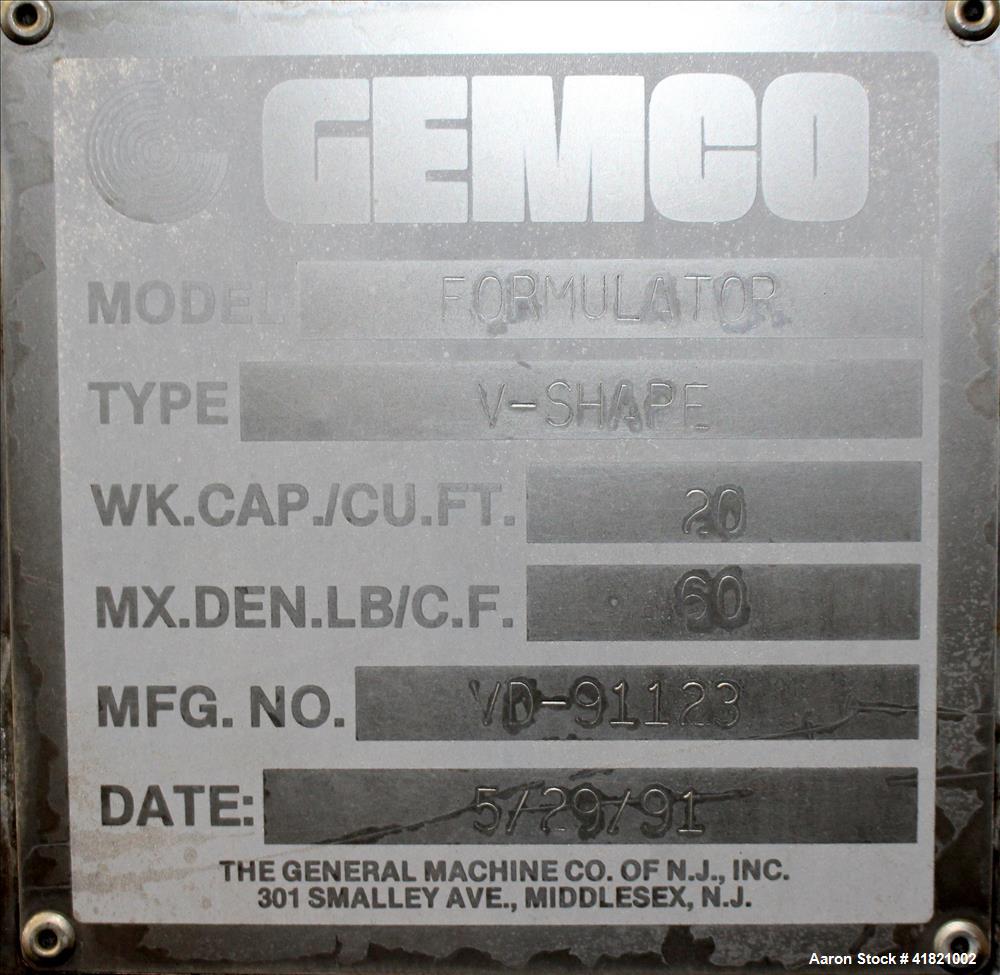 Used- Gemco Twin Shell Vacuum Dryer, Model Formulator