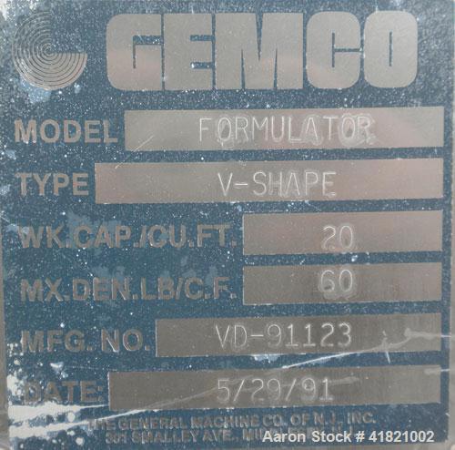 Used- Gemco Twin Shell Vacuum Dryer, Model Formulator