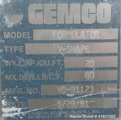 Used Gemco Twin Shell Vacuum Dryer, Model Formulator