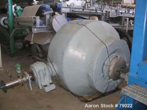 Used Gemco Double Cone Dryer/Formulator, 30 Cubic Foot Working Capacity, 304 Stainless Steel. Max material density 55 LBS/cubic foot. Approximate 54" diameter. Internal rated 50 PSI at 250 Degrees F,...