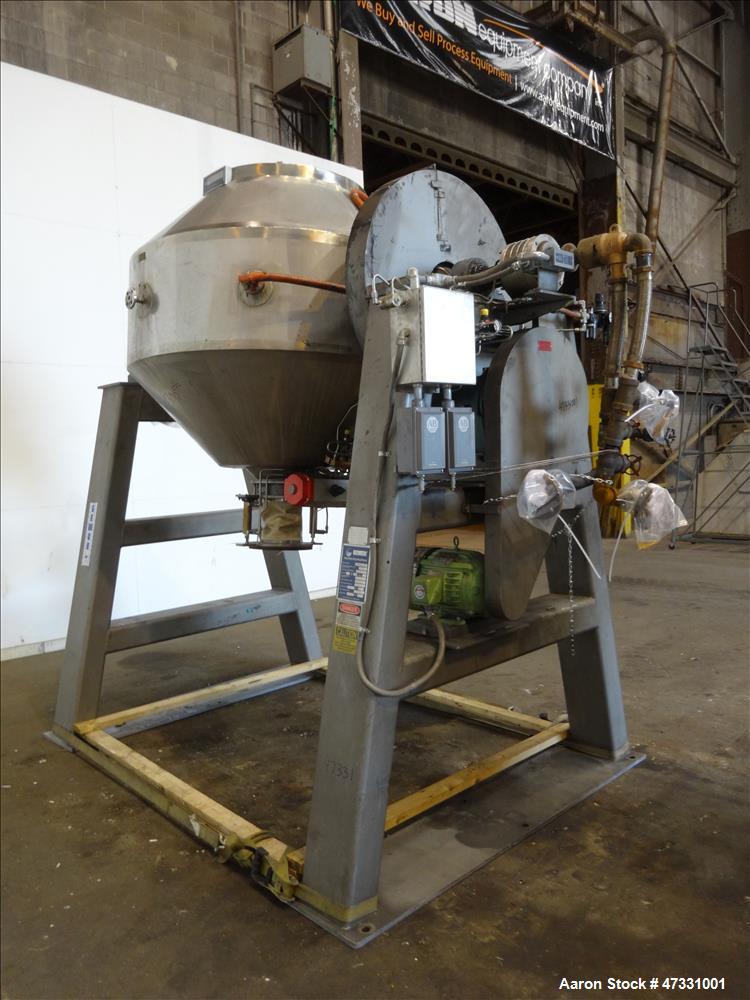 Used Gemco Double Cone Vacuum Dryer, Model Vacuum Dryer, Approximate 30 Cubic F