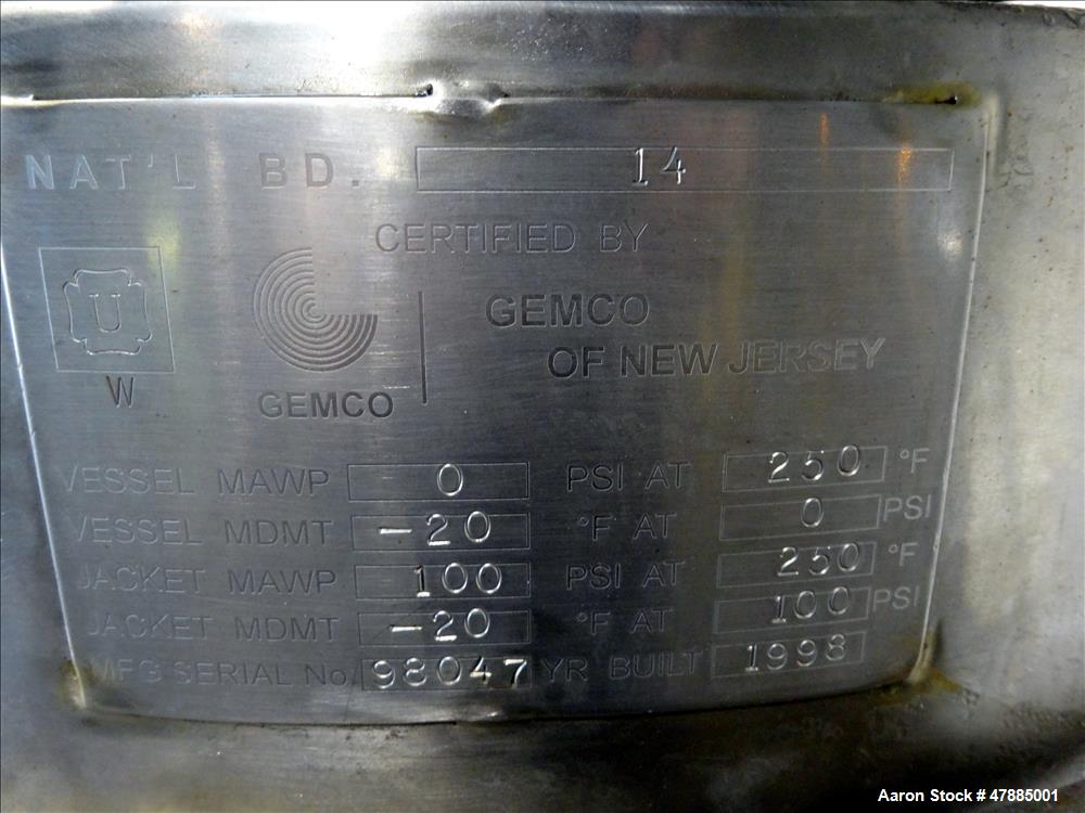Used Gemco Double Cone Vacuum Dryer, Model Vacuum Dryer.