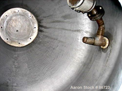 Used Gemco Double Cone Vacuum Dryer, Approximate 60 Cubic Feet Working Capacity, 304 Stainless Steel. Approximate 68" diameter x 20" straight side x 38" cones. Carbon steel jacket, not rated. 14" Dia...