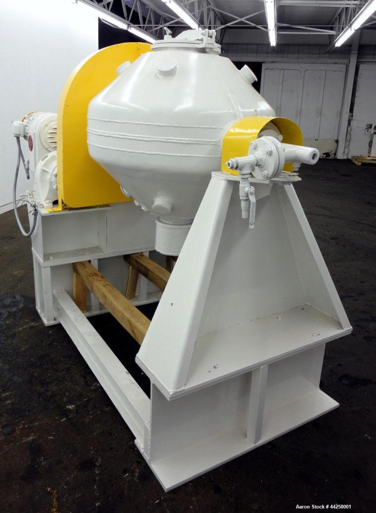 Used Patterson Industries Conaform Double Cone Vacuum Dryer, Model 124, 8.7 Cubic Feet Working Capacity (12.4 Total), 304 Stainless Steel. 36" Diameter x 9" straight side x 17" cones. Internal rated ...