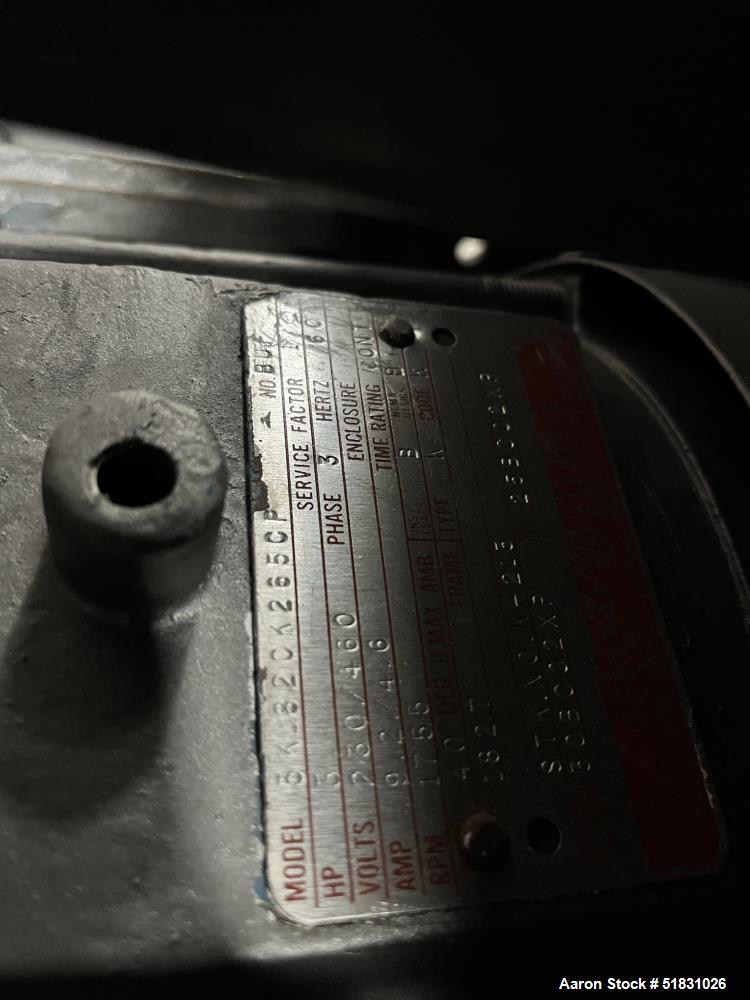 Used Patterson-Kelley 1-Cubic Foot Solids Processor. Jacketed shell rated for 30 psi @ 250 degrees F. 3/60/460V.