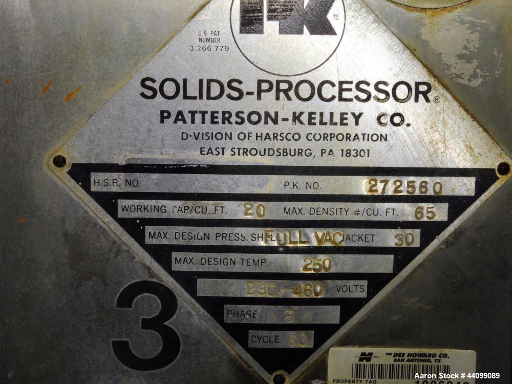 Used- Stainless Steel Patterson Kelley Twin Shell Solids Processor