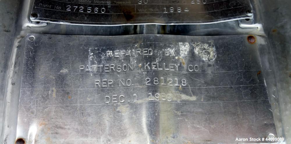 Used Stainless Steel Patterson Kelley Twin Shell Solids Processor