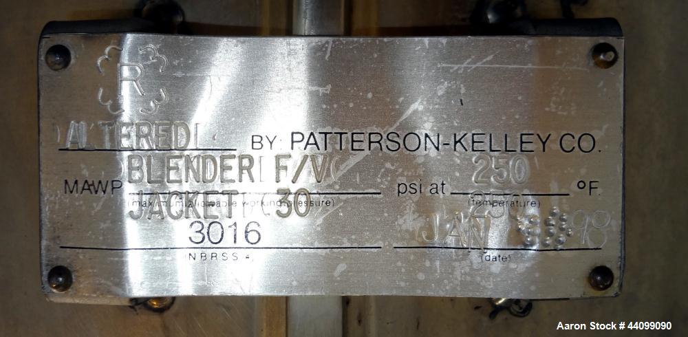 Used Stainless Steel Patterson Kelley Twin Shell Solids Processor