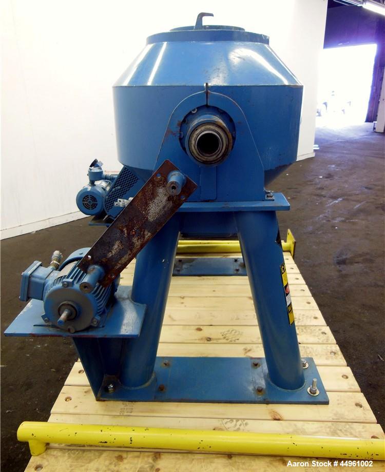 Used Patterson-Kelley Double Cone Vacuum Tumble Dryer, 3 Cubic Feet, 304 Stainless Steel. Maximum material density 100 pounds a cubic foot. Approximate 25" diameter x 12" staright side x 10", and 12"...