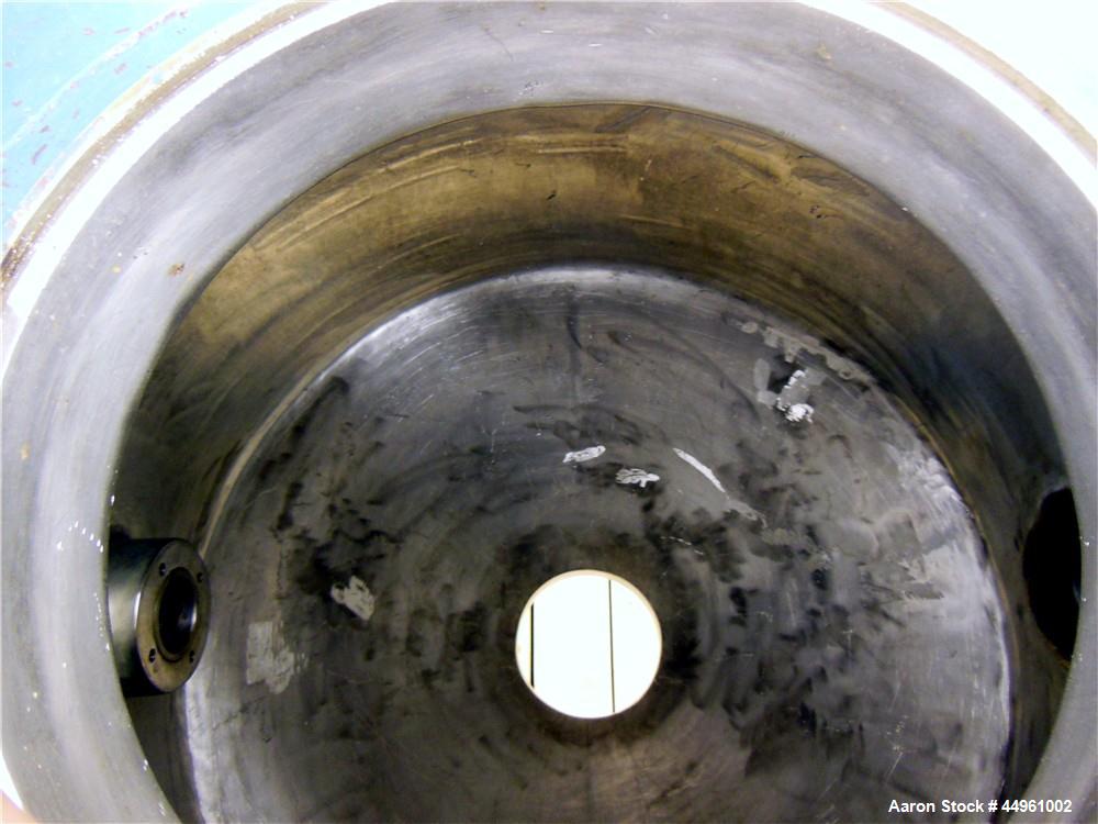 Used Patterson-Kelley Double Cone Vacuum Tumble Dryer, 3 Cubic Feet, 304 Stainless Steel. Maximum material density 100 pounds a cubic foot. Approximate 25" diameter x 12" staright side x 10", and 12"...