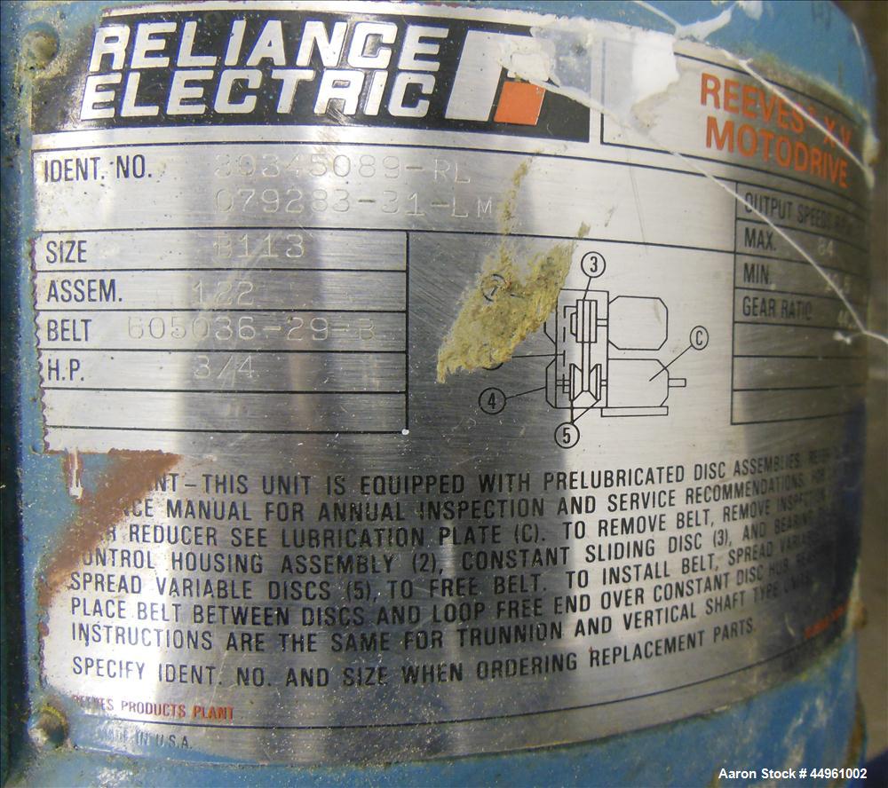 Used Patterson-Kelley Double Cone Vacuum Tumble Dryer, 3 Cubic Feet, 304 Stainless Steel. Maximum material density 100 pounds a cubic foot. Approximate 25" diameter x 12" staright side x 10", and 12"...