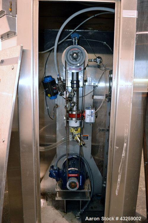 Used Patterson-Kelley Twin Shell Vacuum Tumble Dryer, 10 Cubic Feet, 316L Stainless Steel. Internal rated for full vacuum, 304 stainless steel jacket rated 30 psi at 250 degrees F. Maximum material d...