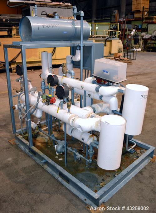 Used Patterson-Kelley Twin Shell Vacuum Tumble Dryer, 10 Cubic Feet, 316L Stainless Steel. Internal rated for full vacuum, 304 stainless steel jacket rated 30 psi at 250 degrees F. Maximum material d...
