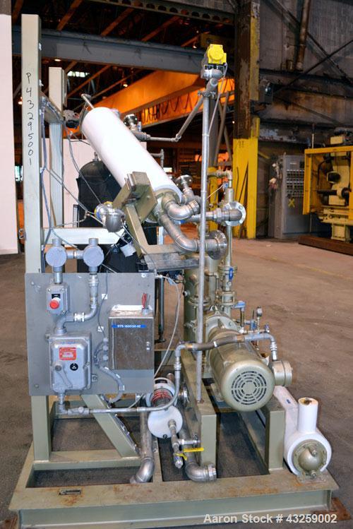 Used Patterson-Kelley Twin Shell Vacuum Tumble Dryer, 10 Cubic Feet, 316L Stainless Steel. Internal rated for full vacuum, 304 stainless steel jacket rated 30 psi at 250 degrees F. Maximum material d...