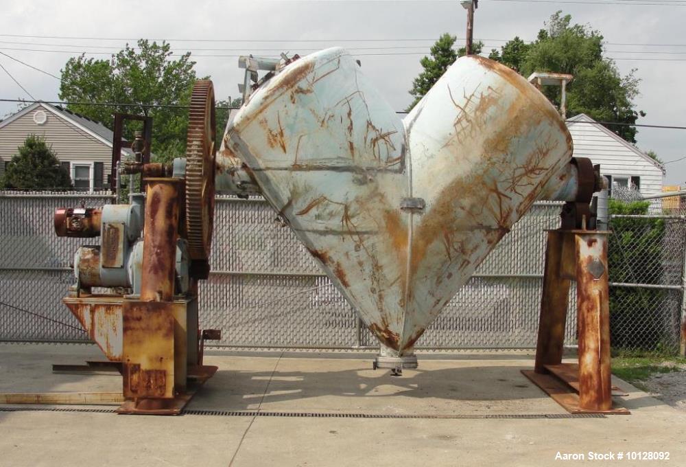 Used Patterson-Kelley 100 cu. ft. Twin-Shell Vacuum Dryer | 150 PSI / Full Vacuum | 10 HP Hazardous Duty | 304 SS | Serial #204190