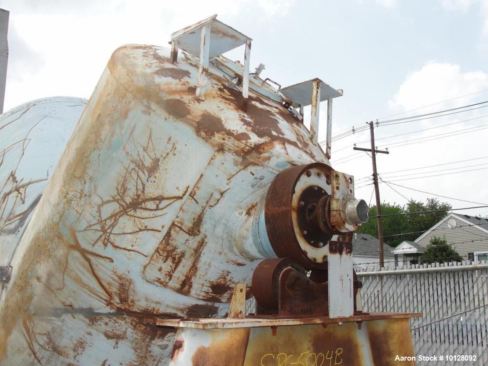 Used Patterson-Kelley 100 cu. ft. Twin-Shell Vacuum Dryer | 150 PSI / Full Vacuum | 10 HP Hazardous Duty | 304 SS | Serial #204190