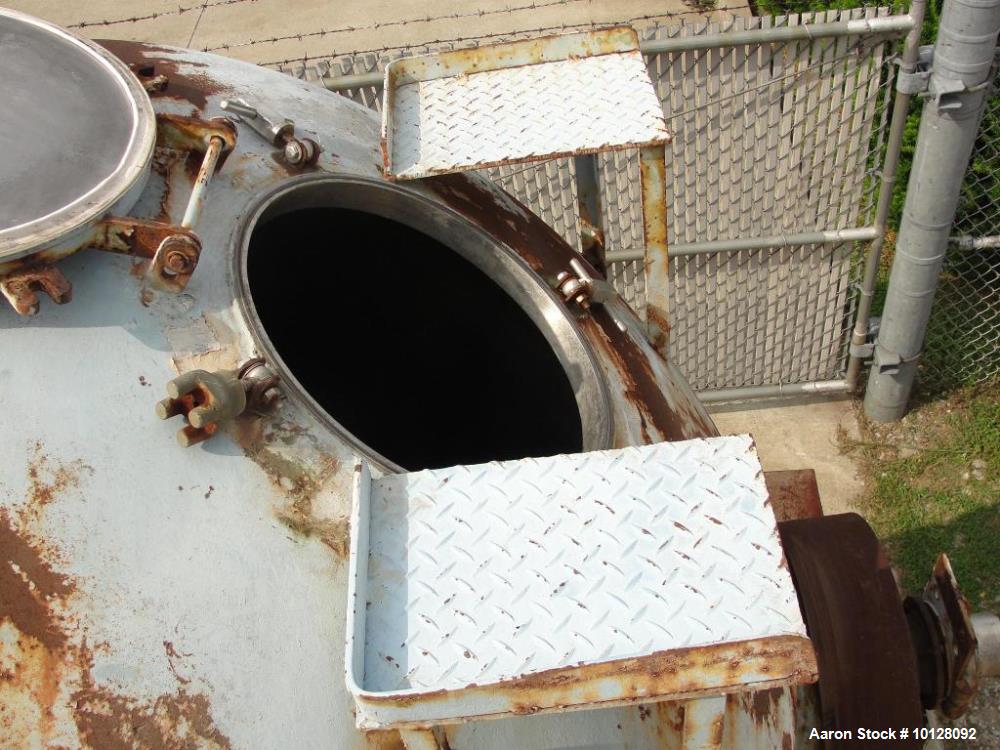 Used Patterson-Kelley 100 cu. ft. Twin-Shell Vacuum Dryer | 150 PSI / Full Vacuum | 10 HP Hazardous Duty | 304 SS | Serial #204190