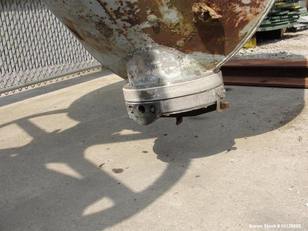 Used Patterson-Kelley 100 cu. ft. Twin-Shell Vacuum Dryer | 150 PSI / Full Vacuum | 10 HP Hazardous Duty | 304 SS | Serial #204190