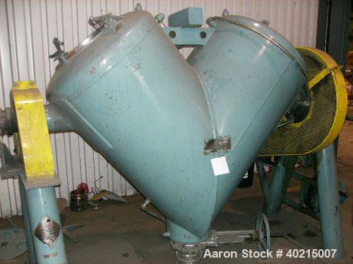 Used Patterson Kelley Vee Cone Dryer. Size 20 cubic feet; blender side full vacuum; jacket side 30 psig; temperature 250 deg F; motor 1 hp, 1800 rpm, 230/460 volt, 3 phase, 60 hz.