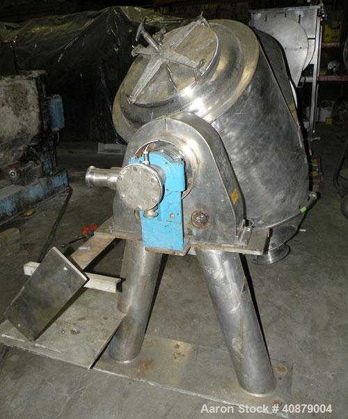 Used Patterson Kelley Twin Shell Vacuum Tumble Dryer, 10 cubic feet, 316 stainless steel. Internal not rated, 304 stainless steeljacket rated 30 psi at 250 deg F. Maximum material density 70 pounds p...