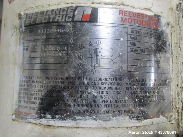 Used Patterson-Kelley Twin Shell Solids Processor, 20 Cubic Feet. Stainless steel construction, 65#/cu ft max density, rated full vacuum at 250 internal, jacketed for 30 psi at 250 f, apporximately 2...