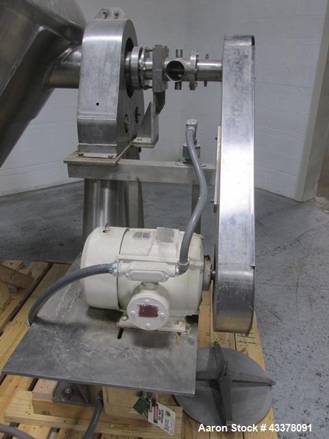 Used Patterson-Kelley Twin Shell Solids Processor, 20 Cubic Feet. Stainless steel construction, 65#/cu ft max density, rated full vacuum at 250 internal, jacketed for 30 psi at 250 f, apporximately 2...