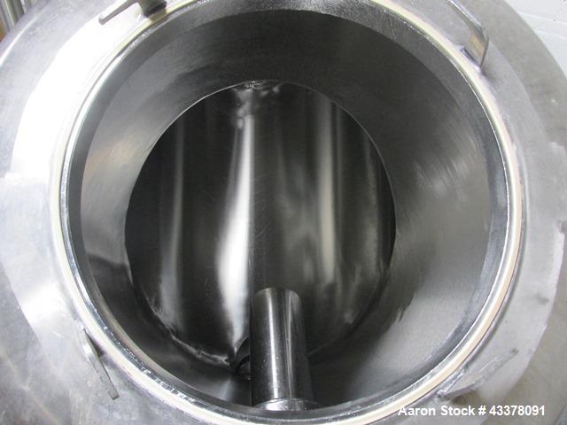 Used Patterson-Kelley Twin Shell Solids Processor, 20 Cubic Feet. Stainless steel construction, 65#/cu ft max density, rated full vacuum at 250 internal, jacketed for 30 psi at 250 f, apporximately 2...