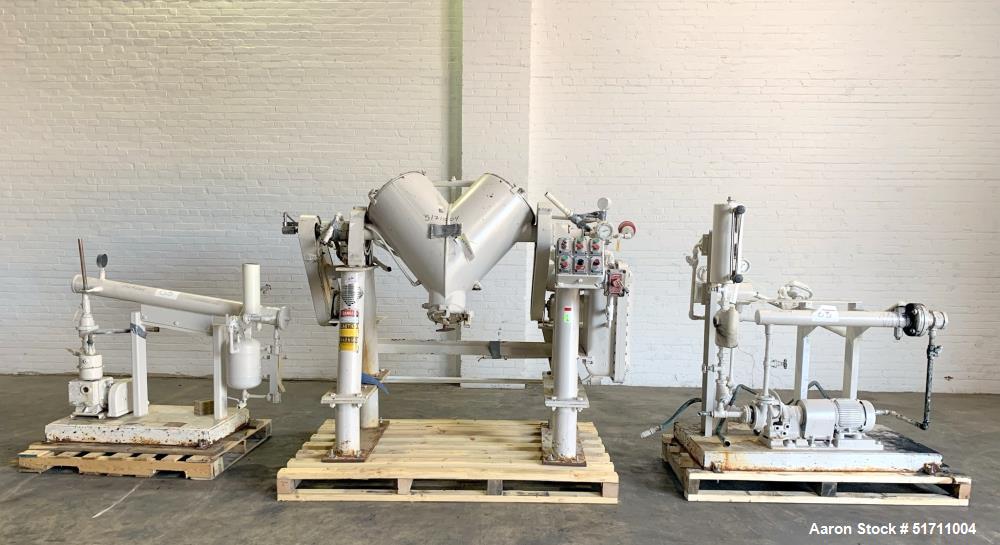 Used Industrial Patterson Kelley Twin Shell Solids Processor – 3 Cubic Feet, Vacuum & XP Motor