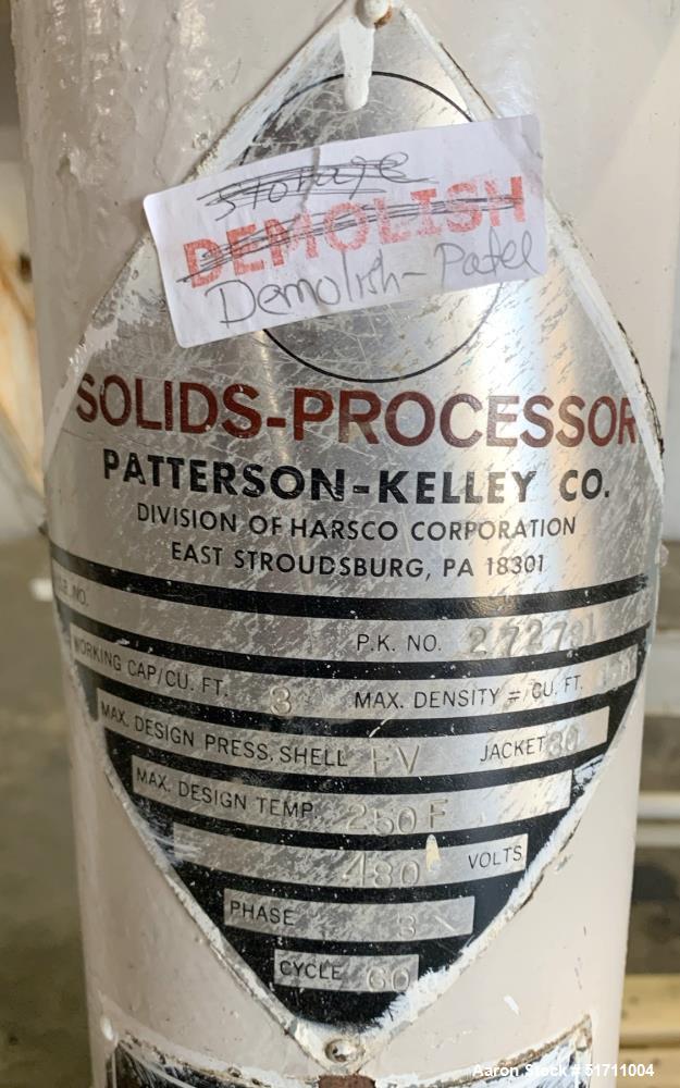 Used Industrial Patterson Kelley Twin Shell Solids Processor – 3 Cubic Feet, Vacuum & XP Motor