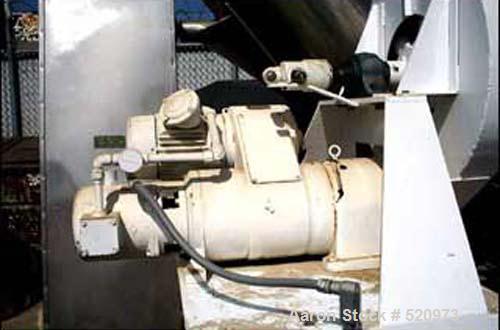 USED: 40 cu ft Patterson Kelley twin shell solids processor vacuumdryer, stainless steel construction, rated full vacuum internal,jacketed, high speed liquid feed bar with 15 hp motor, 5 hp variables...
