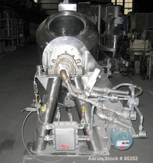 USED: Patterson Kelley 10 cubic foot twin shell solids/processor blender, 316L stainless steel. Max material density 60#/cubic foot. Internal rated approx FV at 250 deg F, carbon steel jacket with st...