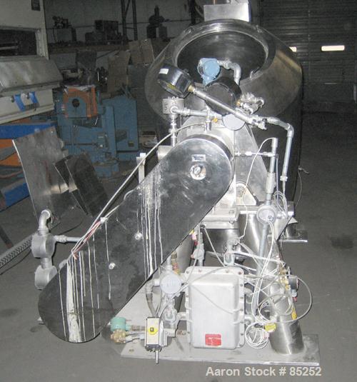 USED: Patterson Kelley 10 cubic foot twin shell solids/processor blender, 316L stainless steel. Max material density 60#/cubic foot. Internal rated approx FV at 250 deg F, carbon steel jacket with st...