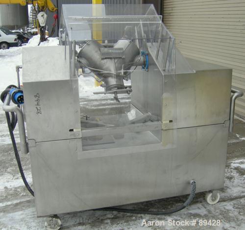 USED: Patterson Kelley mini processor 8 quart (.26 cubic foot) twin shell vacuum dryer, 316 stainless steel. Internal rated FV at 212 deg F, stainless steel jacket rated 30 psi at 212 deg F. Max mate...