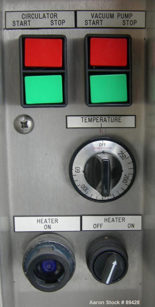 USED: Patterson Kelley mini processor 8 quart (.26 cubic foot) twin shell vacuum dryer, 316 stainless steel. Internal rated FV at 212 deg F, stainless steel jacket rated 30 psi at 212 deg F. Max mate...