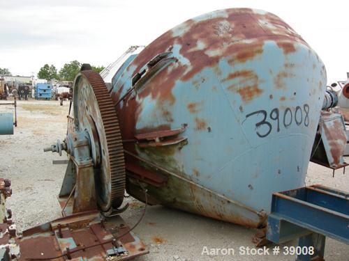 USED: Patterson Conaform double cone vacuum dryer. 233.8 cubic foot max operating capacity. Carbon steel construction. Model #3340. 16" charging inlet. 12" discharge outlet. 9' diameter, 67" top cone...